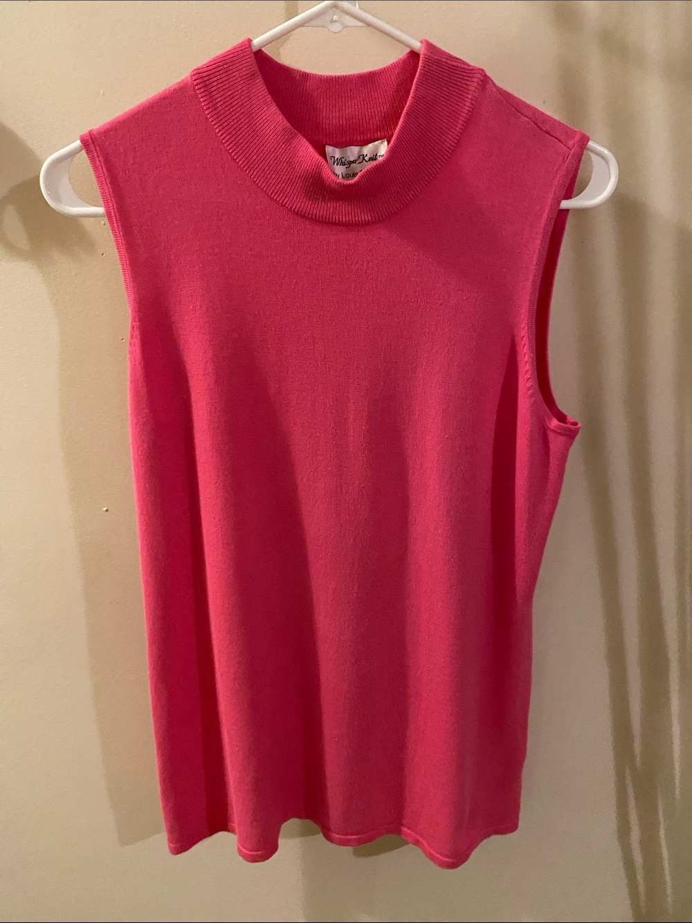 Whisper Knit line by Louis Dell’Olio Sleeveless Mock Neck Hot Pink Sweater